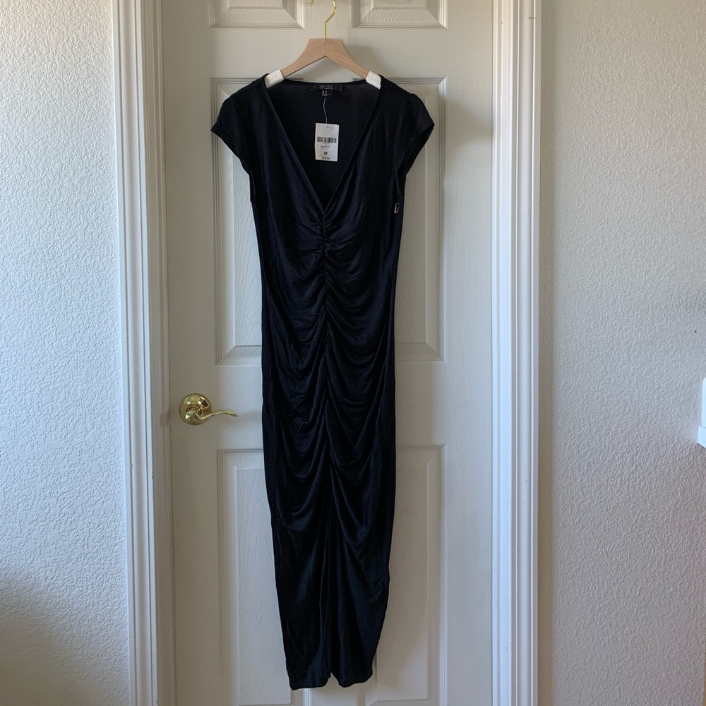 Date Night Black Ruched Dress
